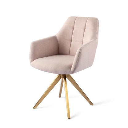 Noto Dining Chair Petal Pink Turn Gold