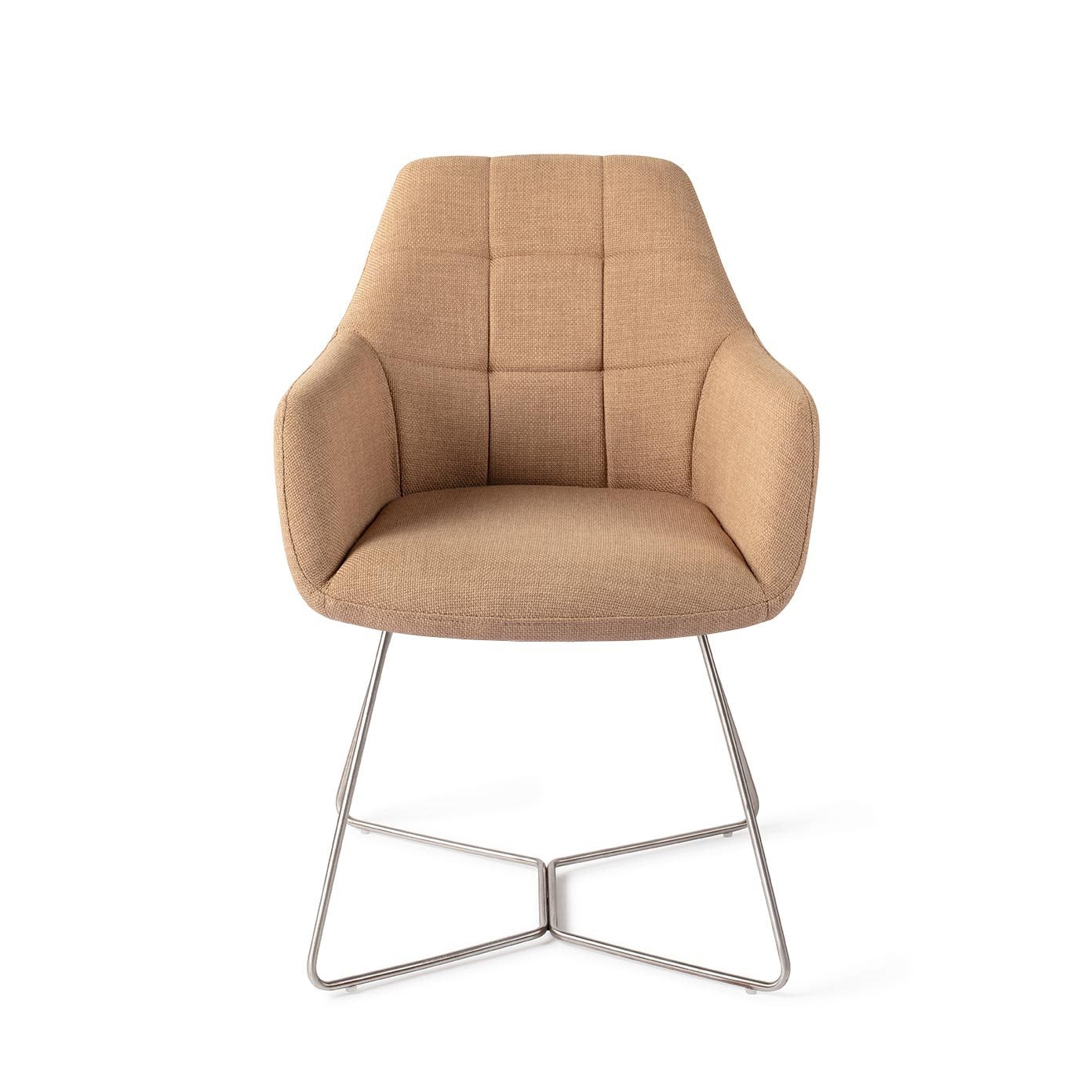 Noto Dining Chair Toasted Toffee Beehive Steel