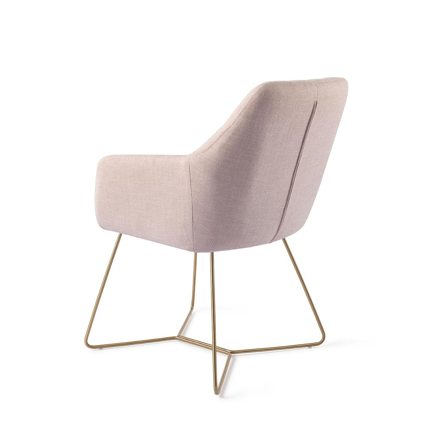 Noto Dining Chair Petal Pink Beehive Gold