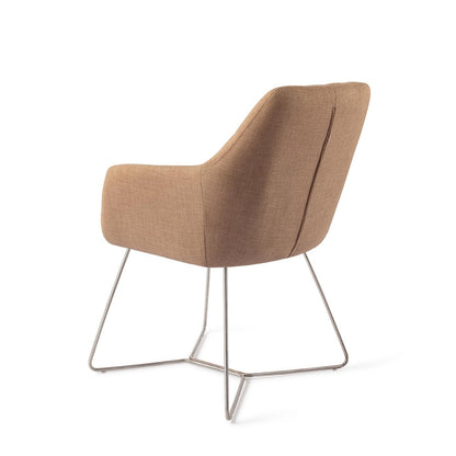 Noto Dining Chair Toasted Toffee Beehive Steel