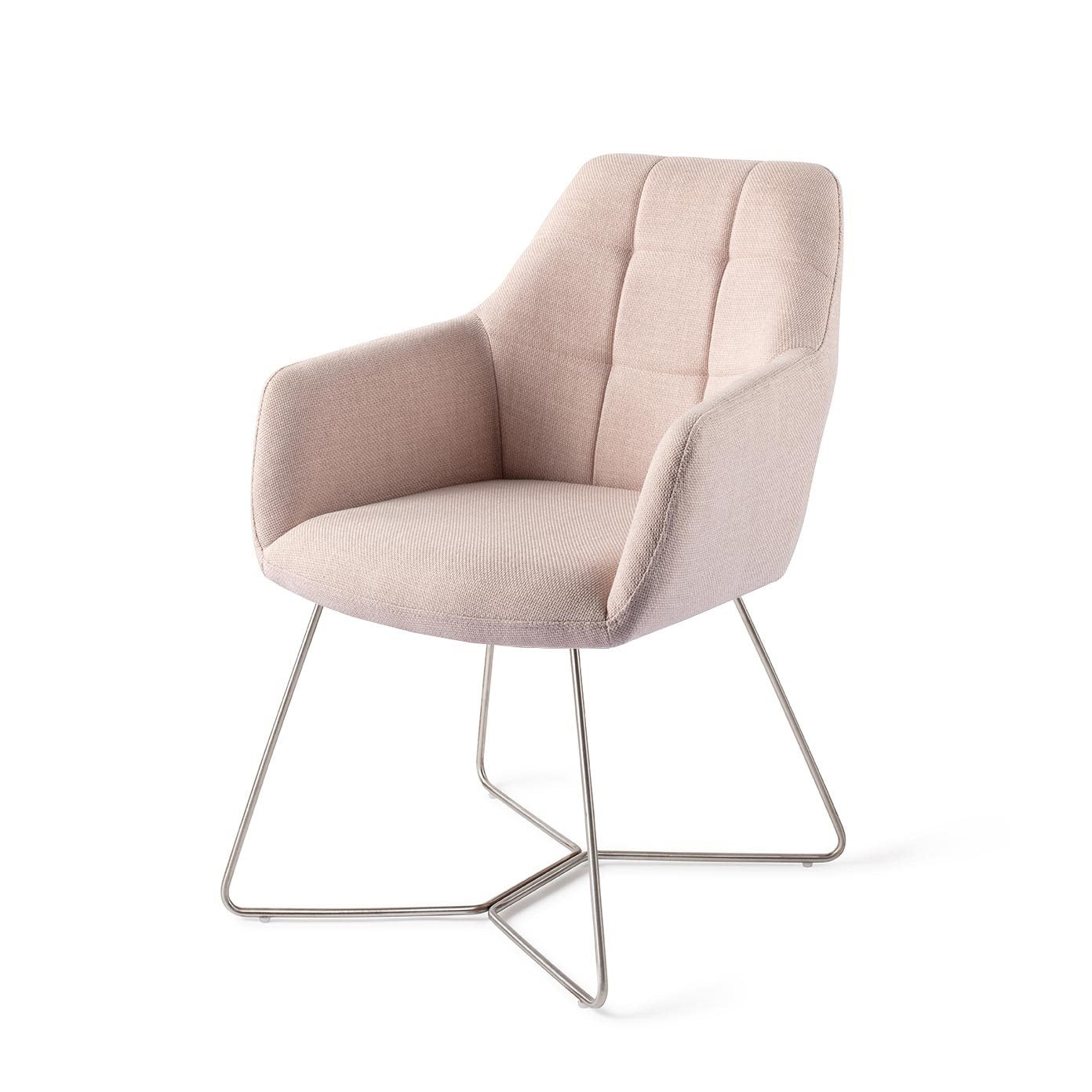 Noto Dining Chair Petal Pink Beehive Steel