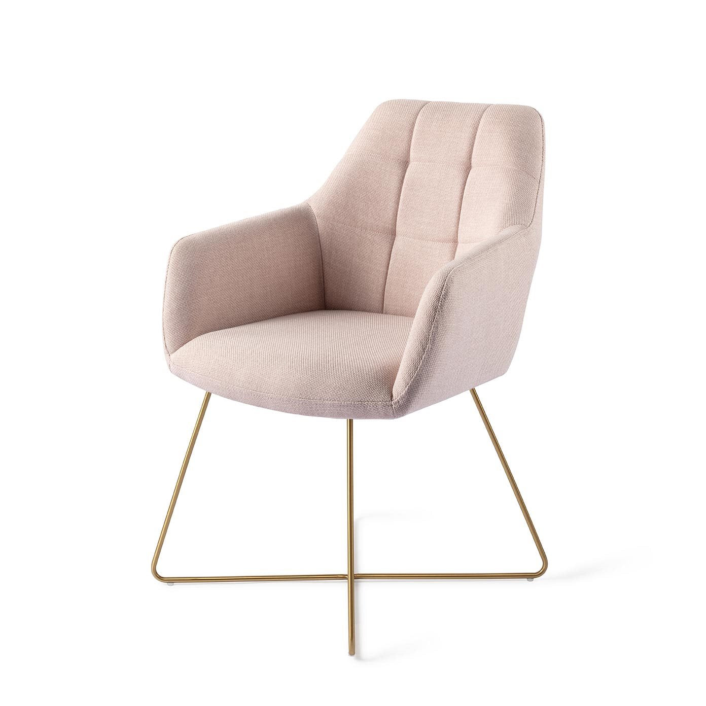 Noto Dining Chair Petal Pink Cross Gold