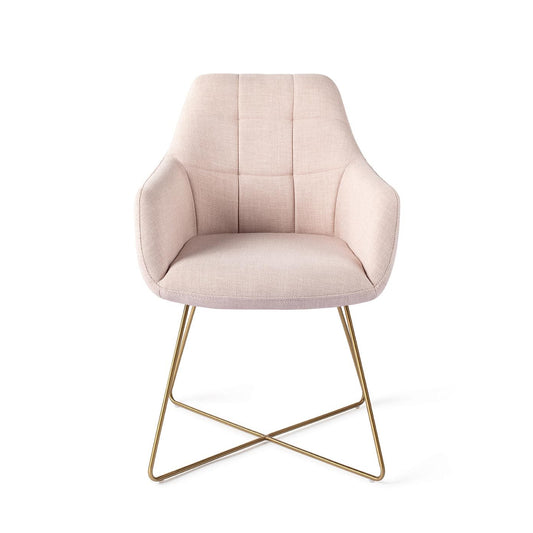 Noto Dining Chair Petal Pink Cross Gold