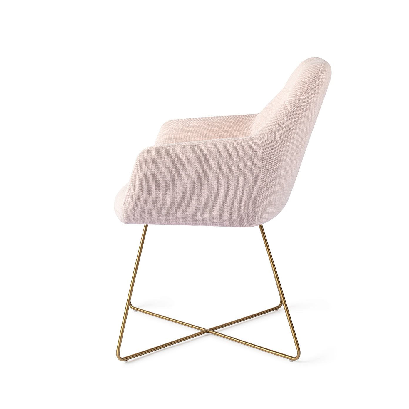 Noto Dining Chair Petal Pink Cross Gold