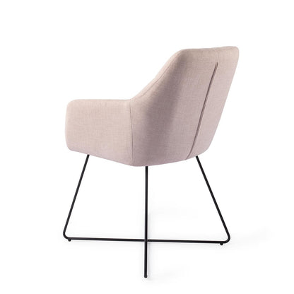 Noto Dining Chair Petal Pink Cross Black