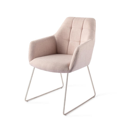 Noto Dining Chair Petal Pink Slide Steel