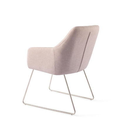 Noto Dining Chair Petal Pink Slide Steel