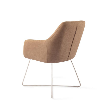 Noto Dining Chair Toasted Toffee Cross Steel