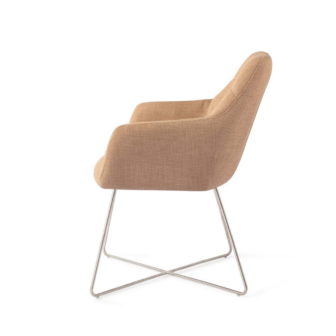 Noto Dining Chair Toasted Toffee Cross Steel