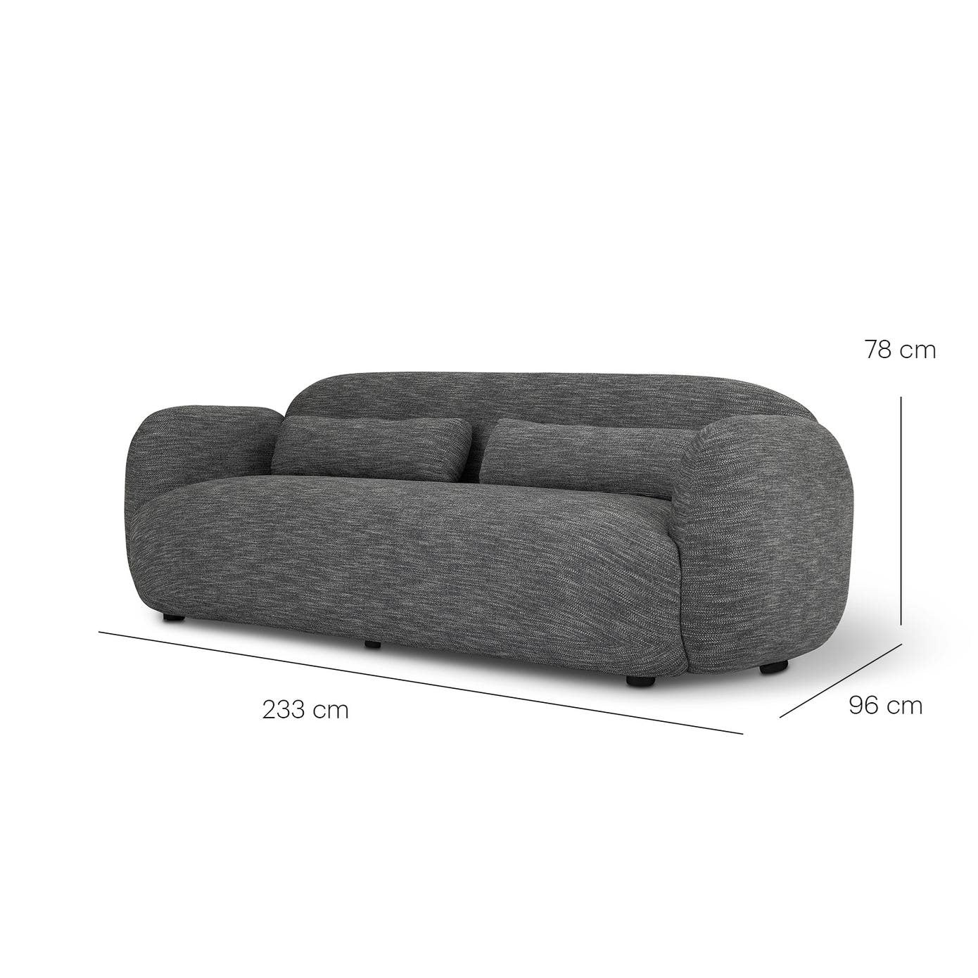 Luusar Sofa Antracit 3 Seater