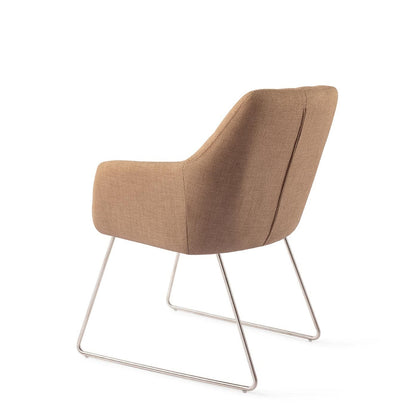 Noto Dining Chair Toasted Toffee Slide Steel