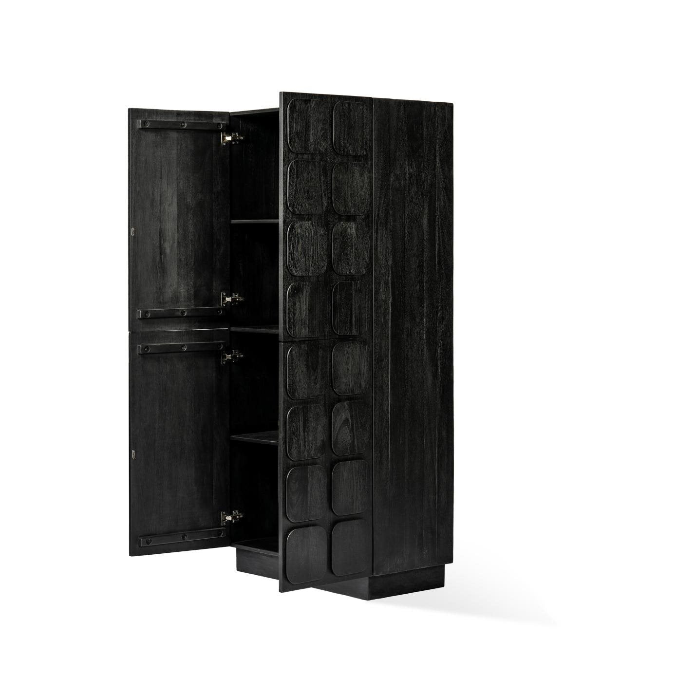 Sirkka Cabinet Black High Cabinet 4 Door