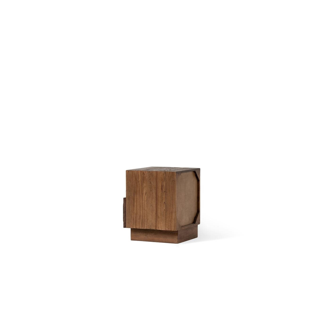 Sirkka Side Table Natural 1 Door & 1 Open Space