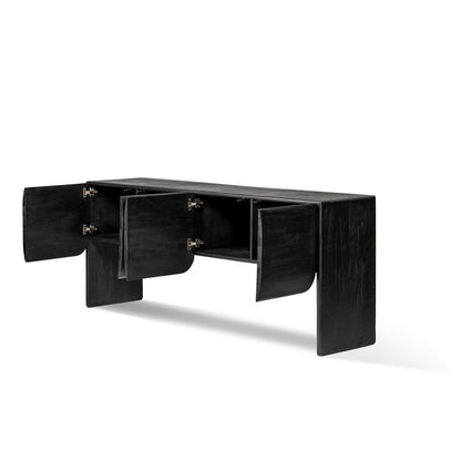 Mehamn Sideboard Black 4 Door Sideboard