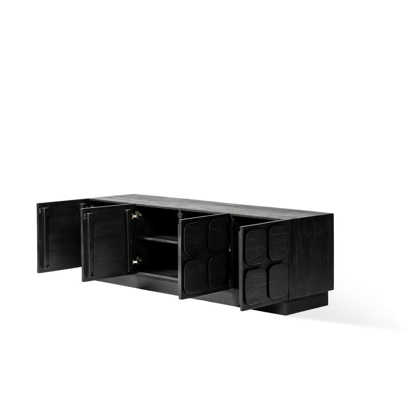 Sirkka TV Stand Black TV Stand 4 Door