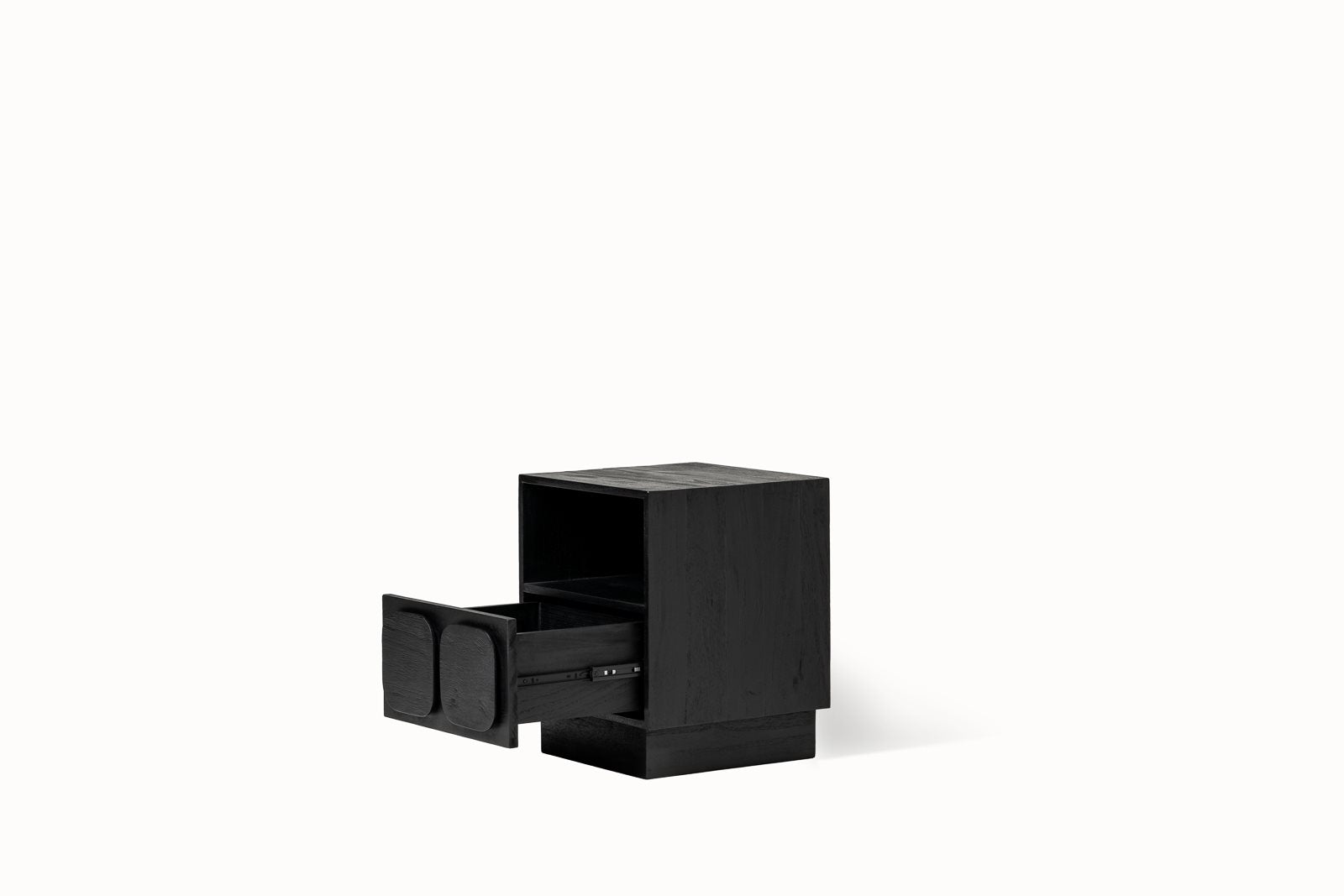 Sirkka Side Table Black 1 Door & 1 Open Space