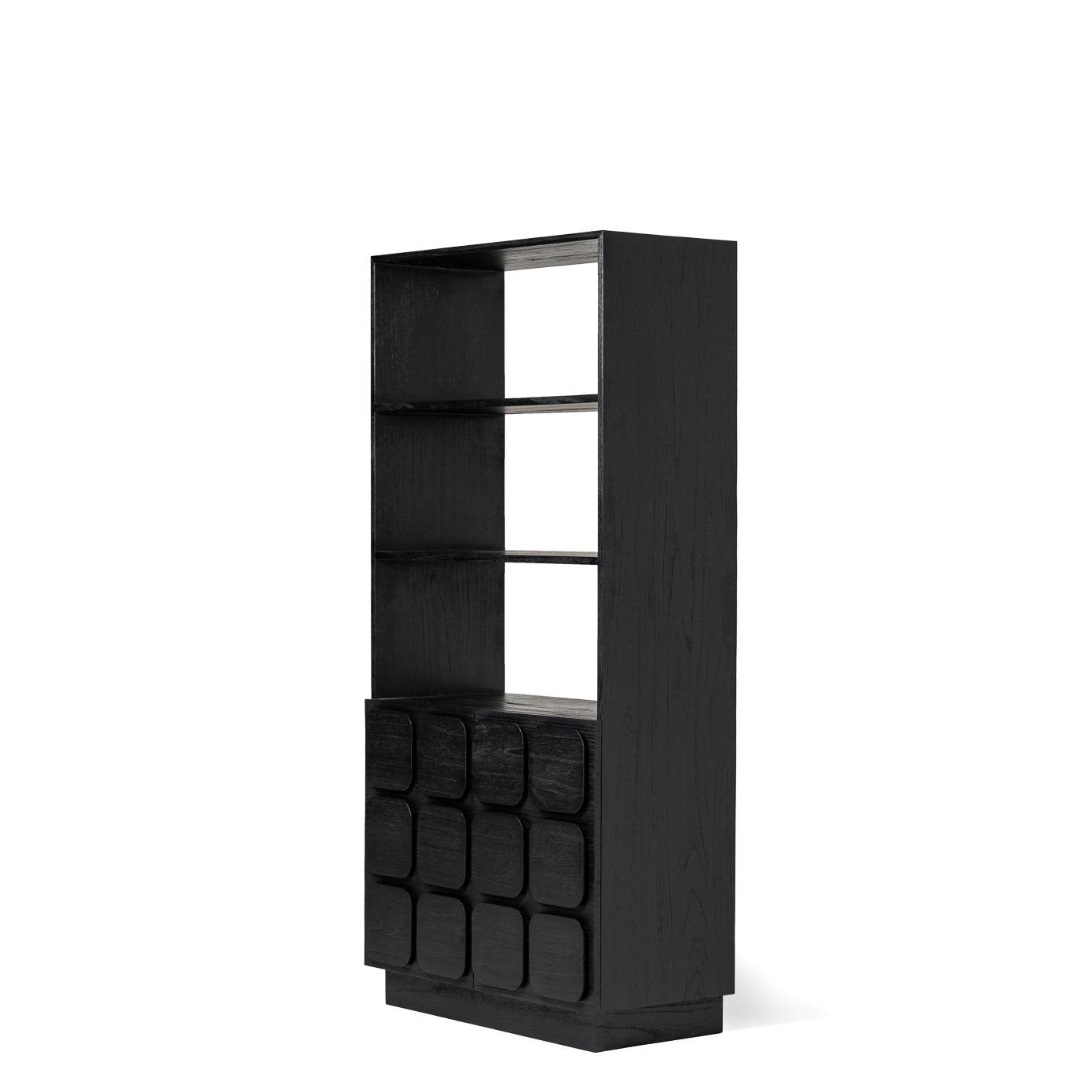 Sirkka Cabinet Black High Cabinet 2 Door