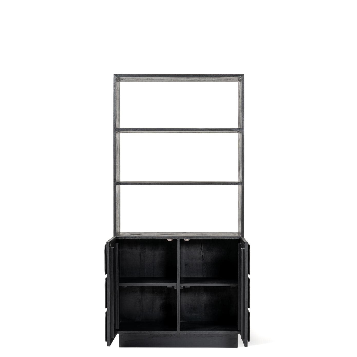 Sirkka Cabinet Black High Cabinet 2 Door