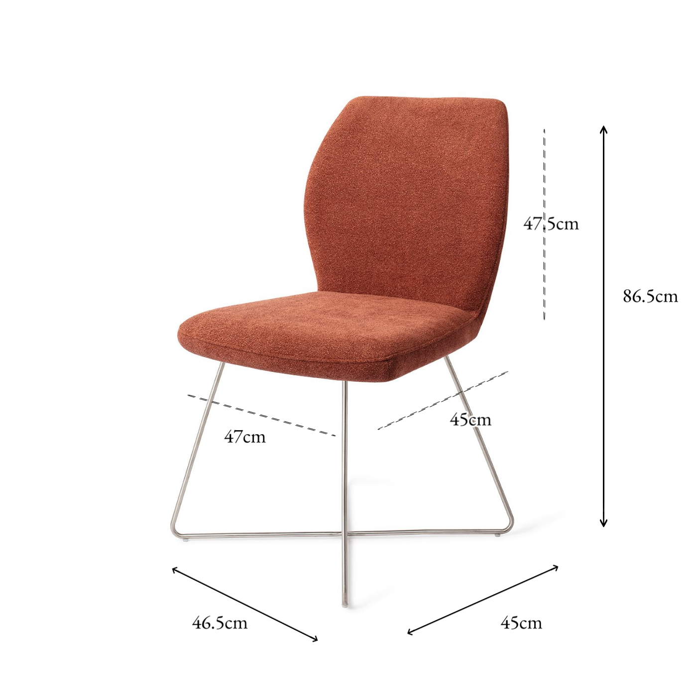 Ikata Dining Chair Cosy Copper Cross Steel