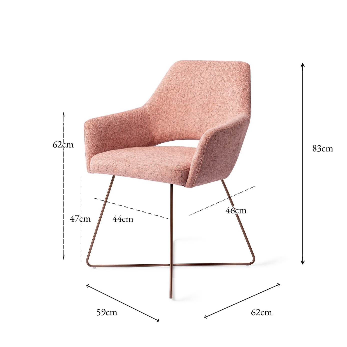 Yanai Dining Chair Pink Punch Cross Rose