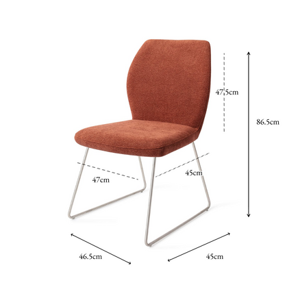 Ikata Dining Chair Cosy Copper Slide Steel