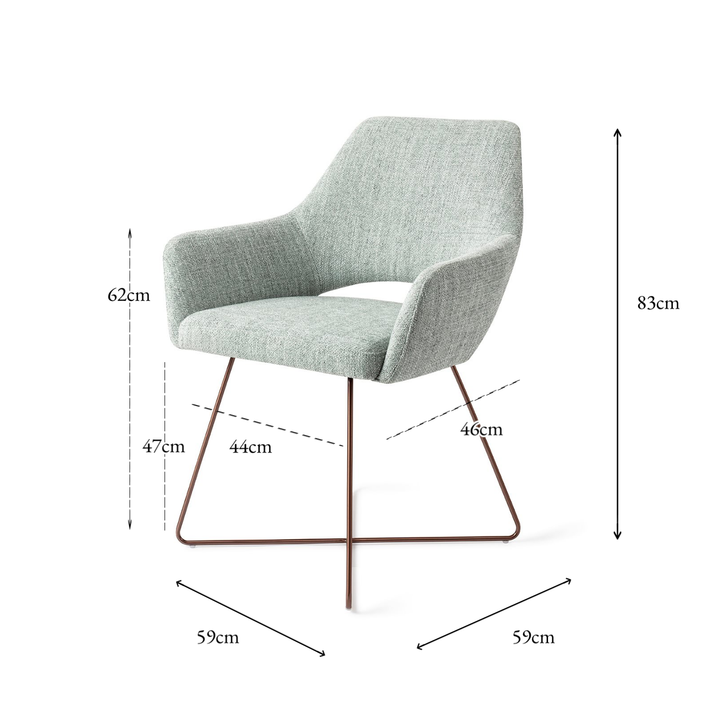 Yanai Dining Chair Soft Sage Cross Rose