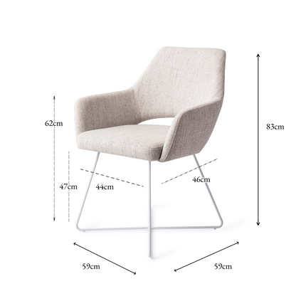 Yanai Dining Chair Pigeon Cross White