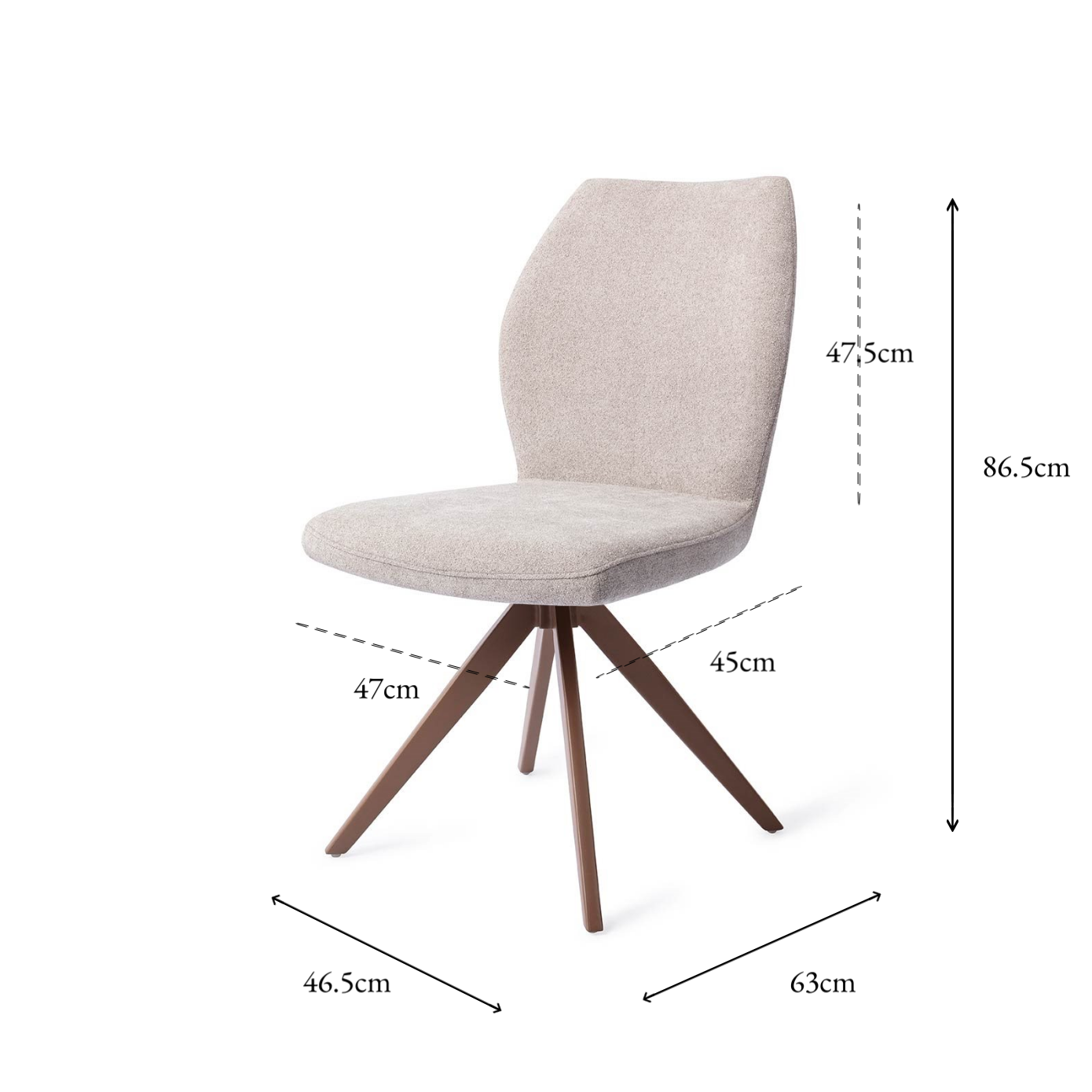 Ikata Dining Chair Pretty Plaster Turn Brown