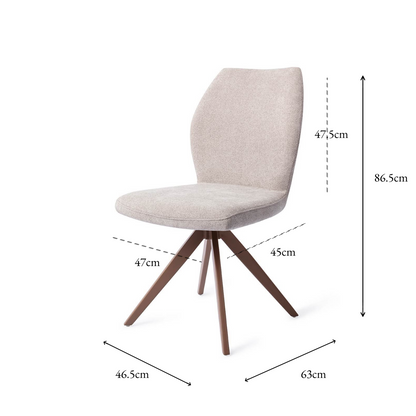 Ikata Dining Chair Pretty Plaster Turn Brown