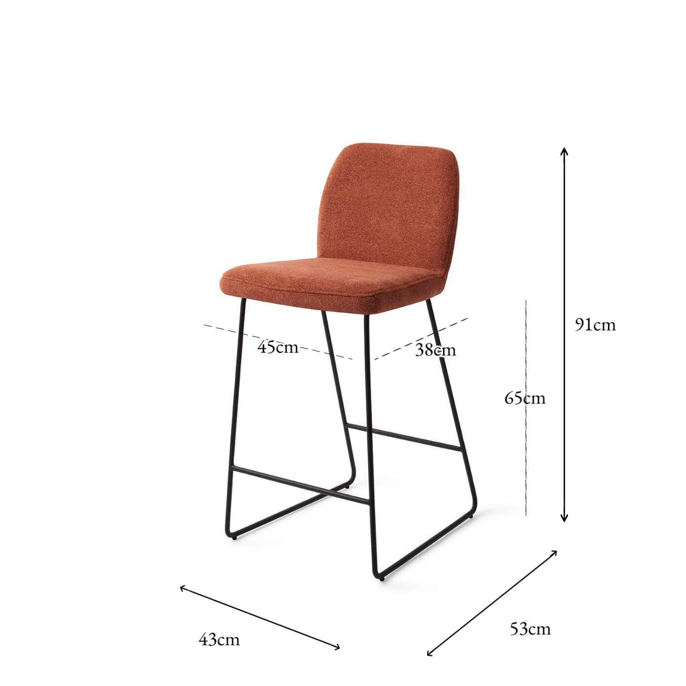 Ikata Bar Chair Cosy Copper Slide Counter (65 cm)