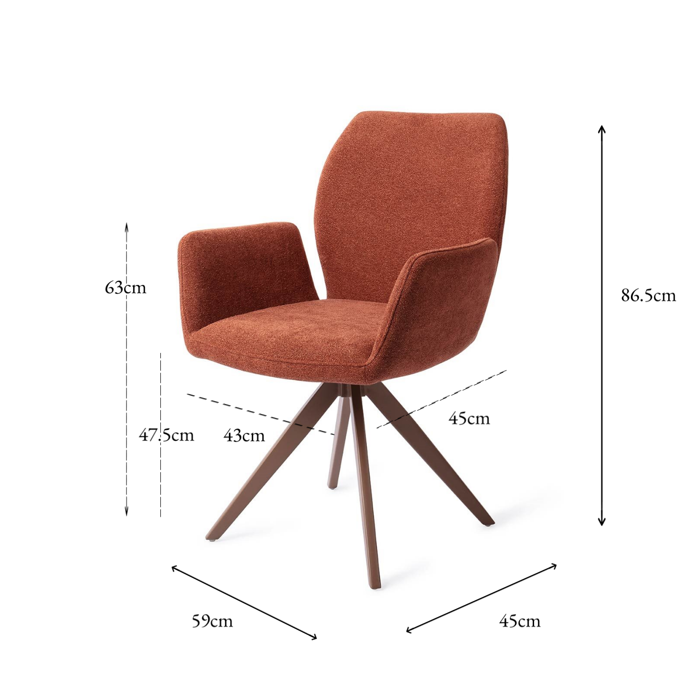 Misaki Dining Chair Cosy Copper Turn Brown