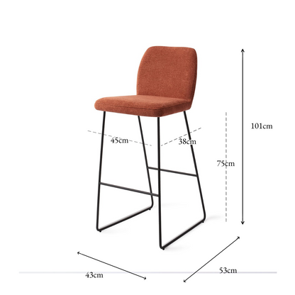 Ikata Bar Chair Cosy Copper Slide Bar (75 cm)