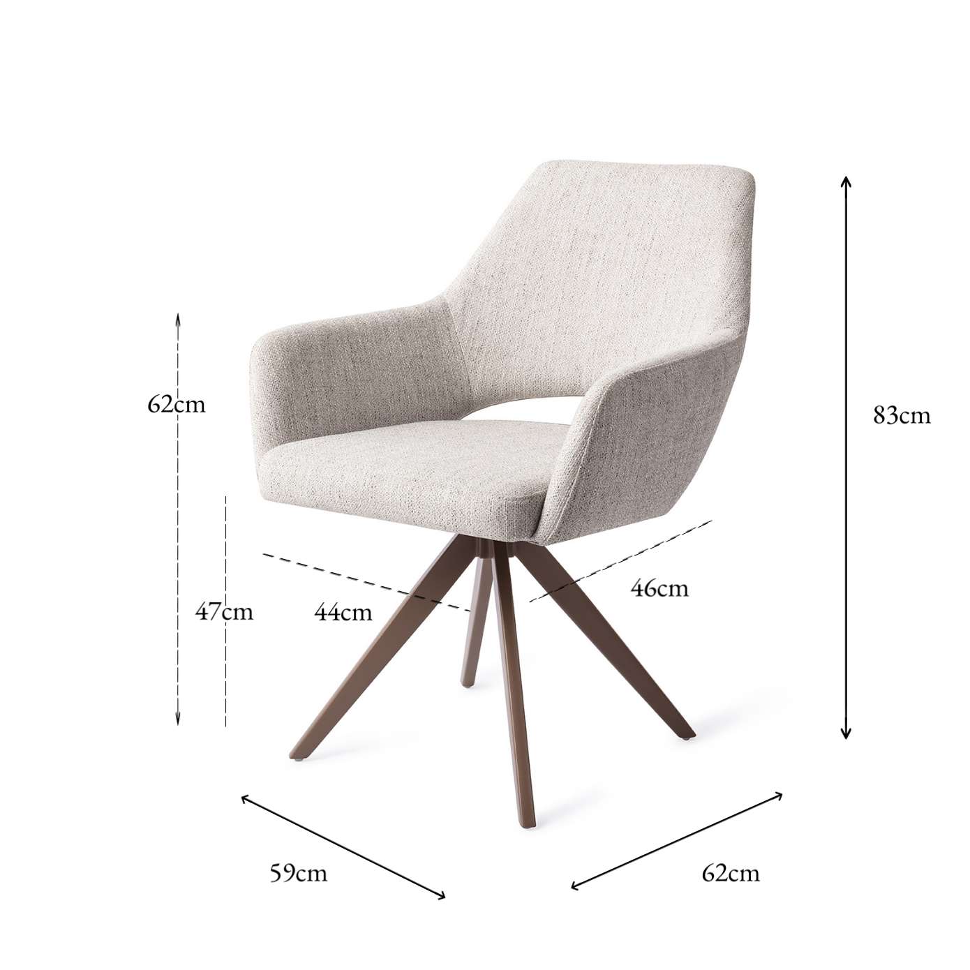 Yanai Dining Chair Pigeon Turn Brown