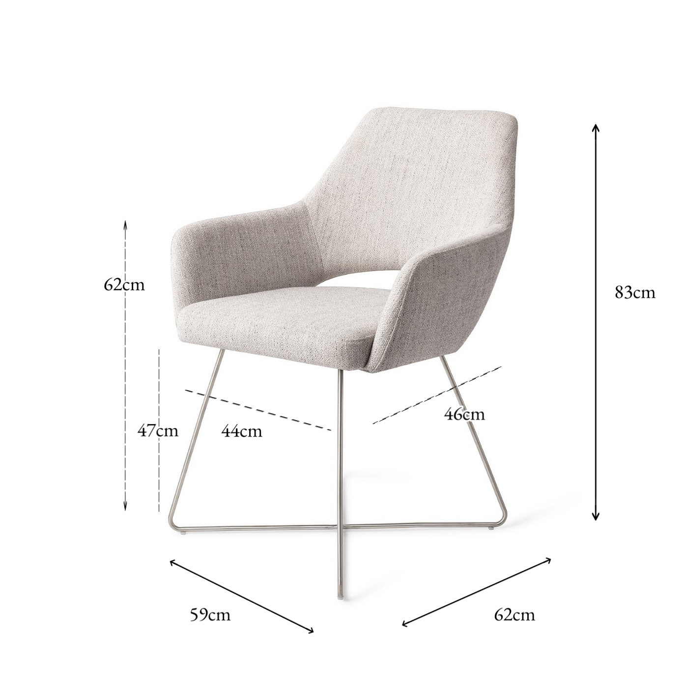 Yanai Dining Chair Pigeon Cross Steel