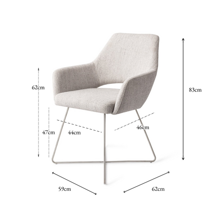 Yanai Dining Chair Pigeon Cross Steel