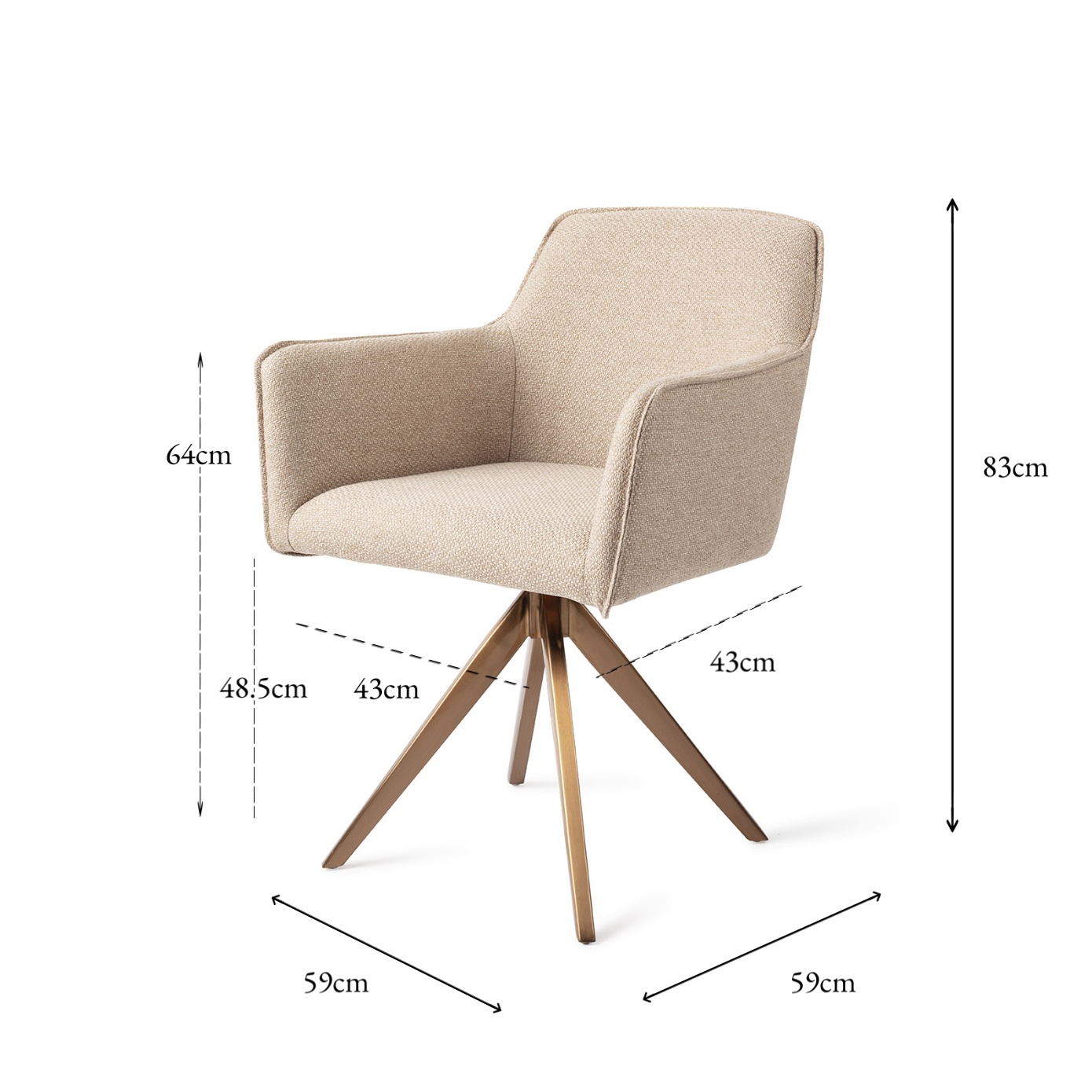 Hofu Dining Chair Wild Walnut Turn Rose