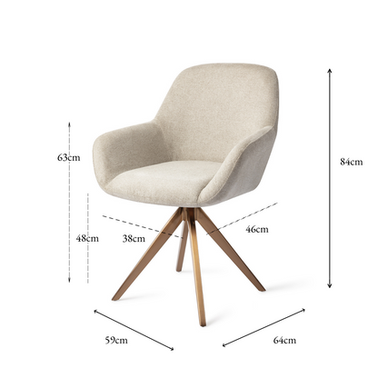 Kushi Dining Chair Ivory Ivy Turn Rose