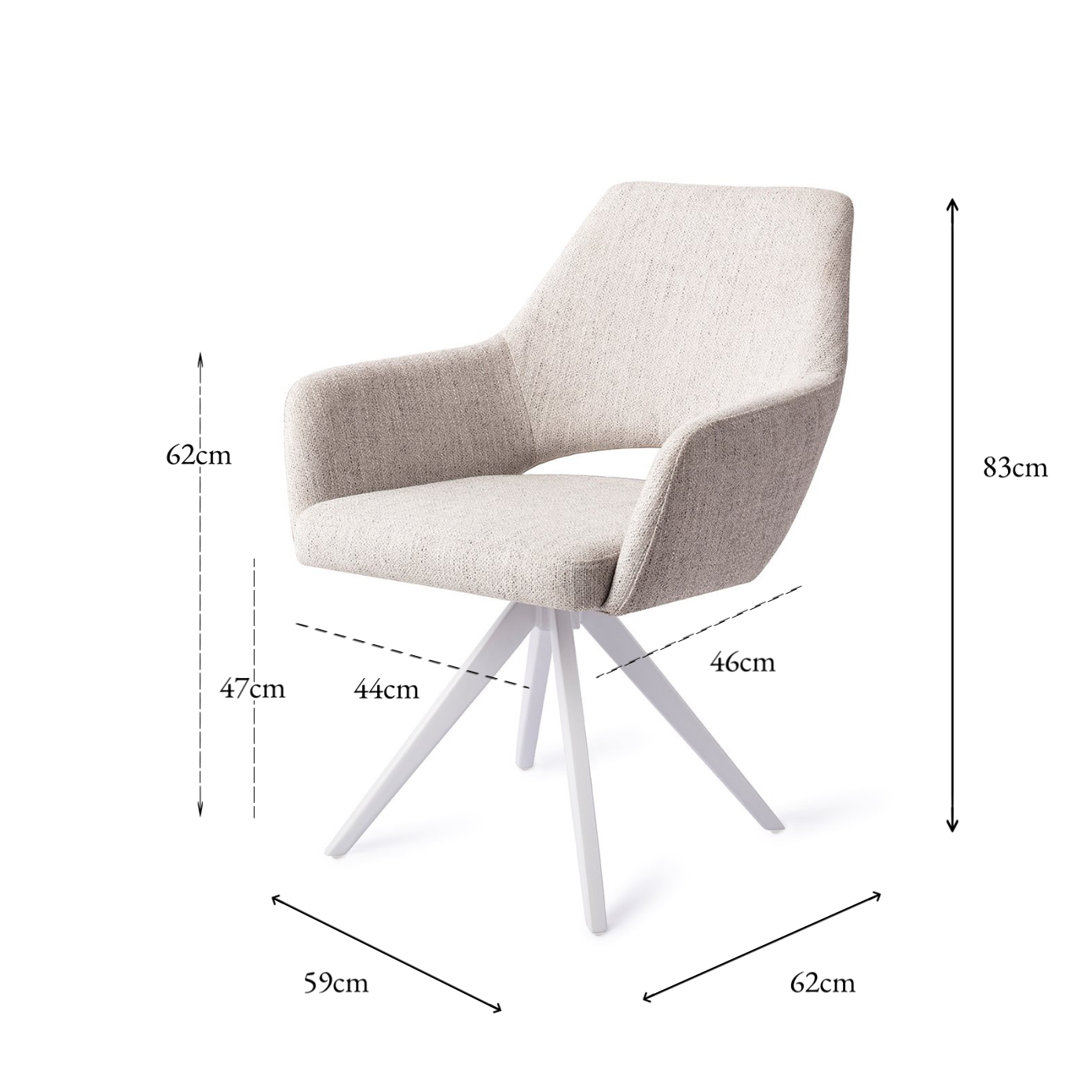 Yanai Dining Chair Pigeon Turn White