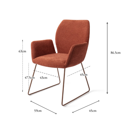 Misaki Dining Chair Cosy Copper Slide Rose