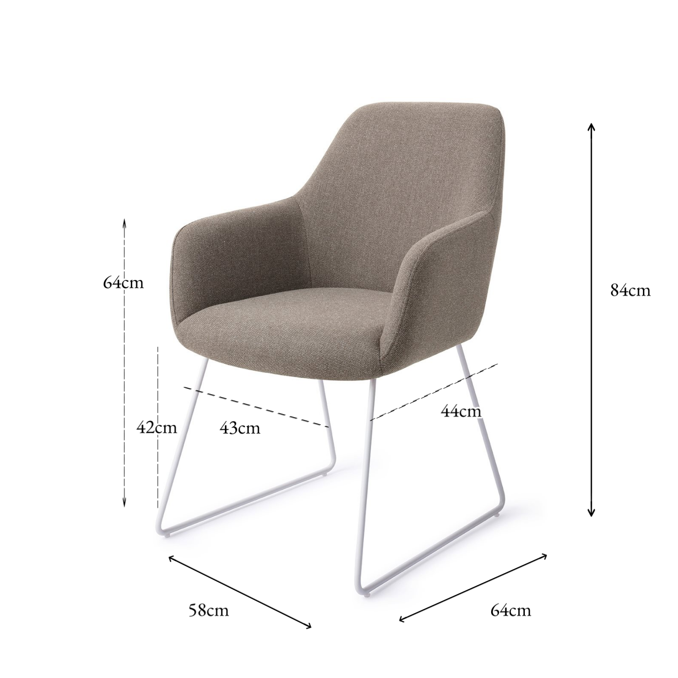 Hiroo Dining Chair Foggy Fusion Slide White