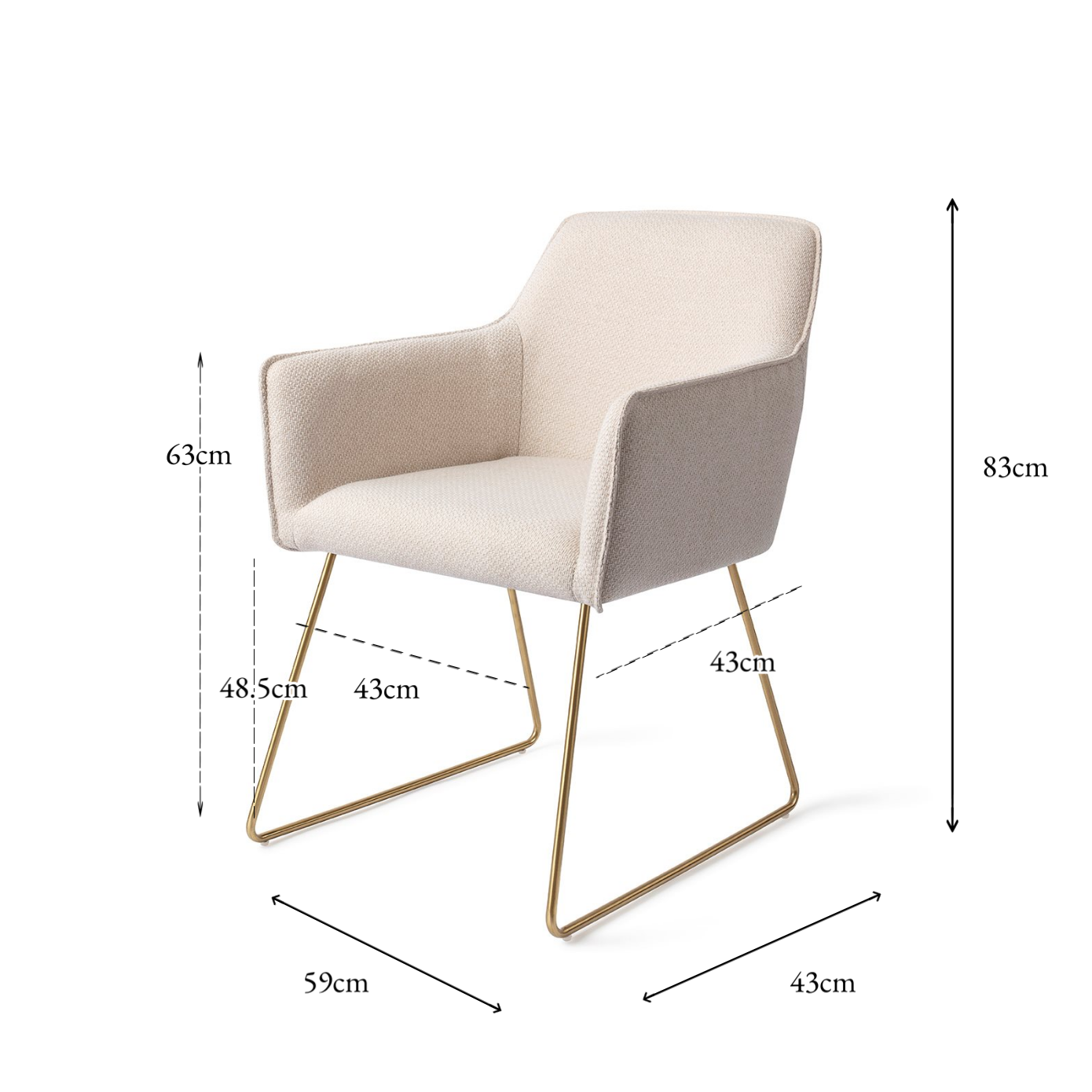 Hofu Dining Chair Enoki Slide Gold