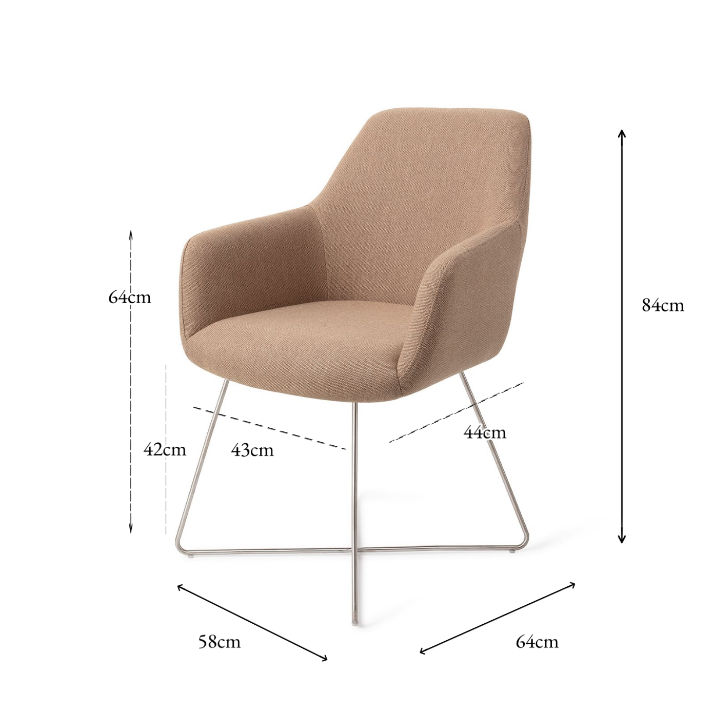 Hiroo Dining Chair Whisper Wheat Cross Steel