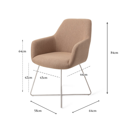 Hiroo Dining Chair Whisper Wheat Cross Steel