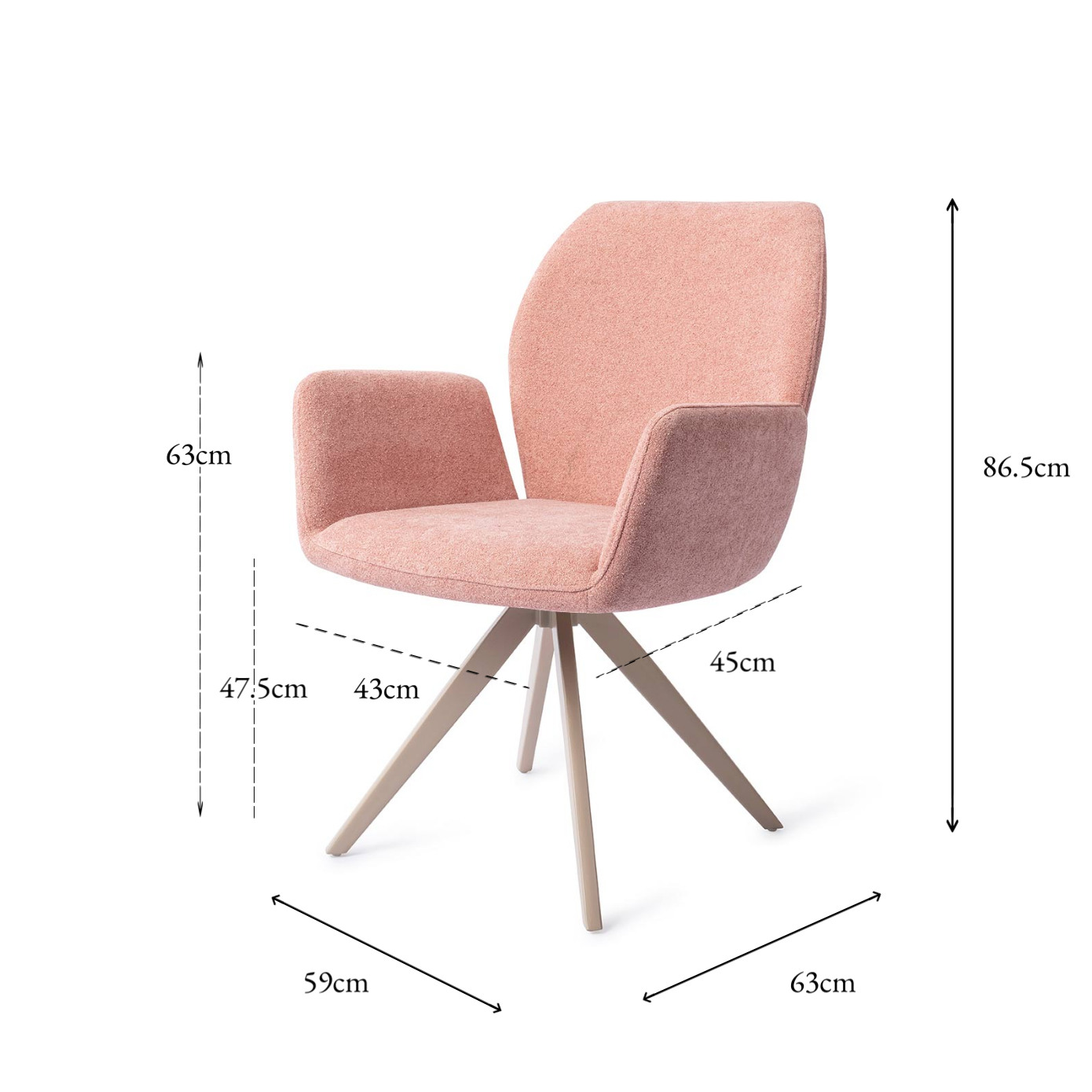 Misaki Dining Chair Anemone Turn Beige