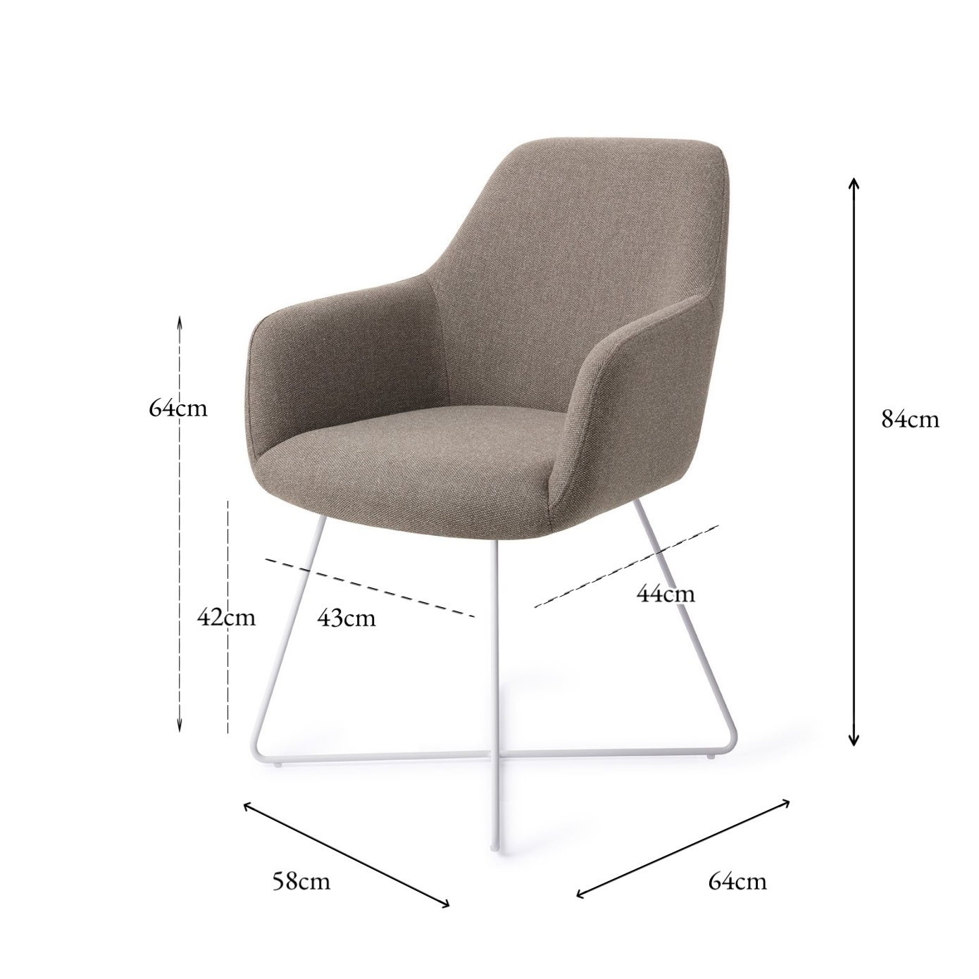 Hiroo Dining Chair Foggy Fusion Cross White