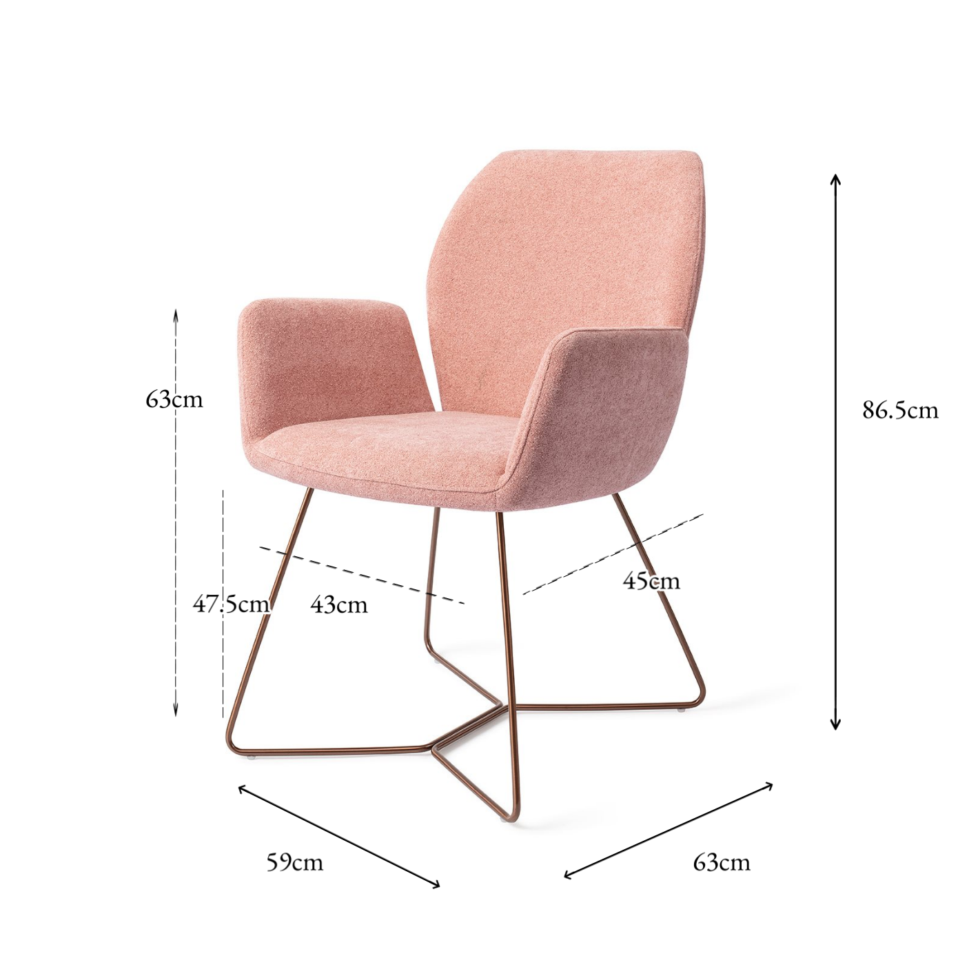 Misaki Dining Chair Anemone Beehive Rose