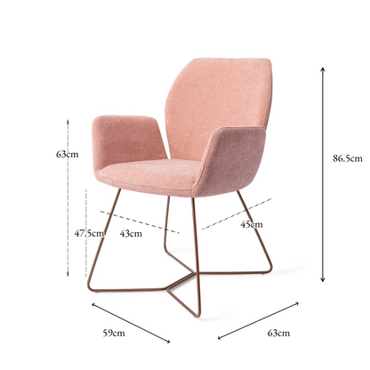 Misaki Dining Chair Anemone Beehive Rose