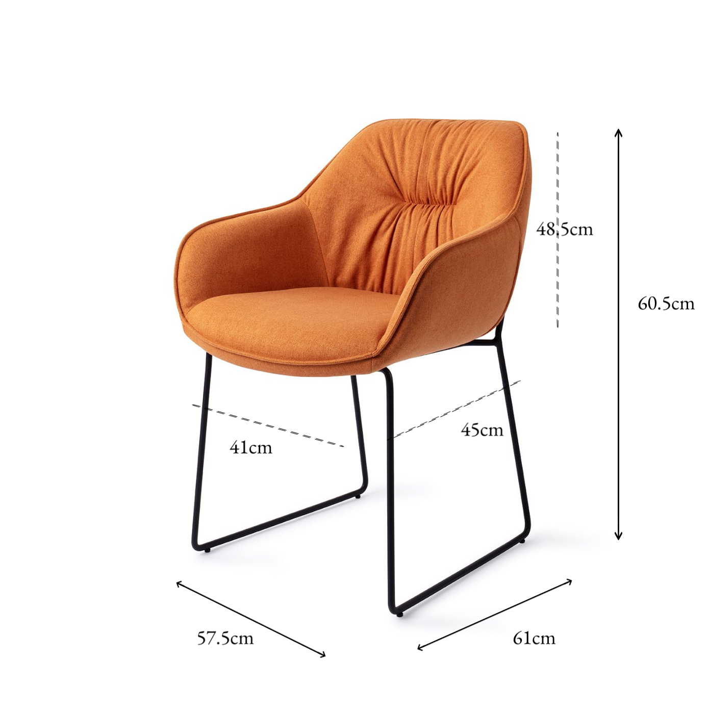 Miki Dining Chair Soft Carota