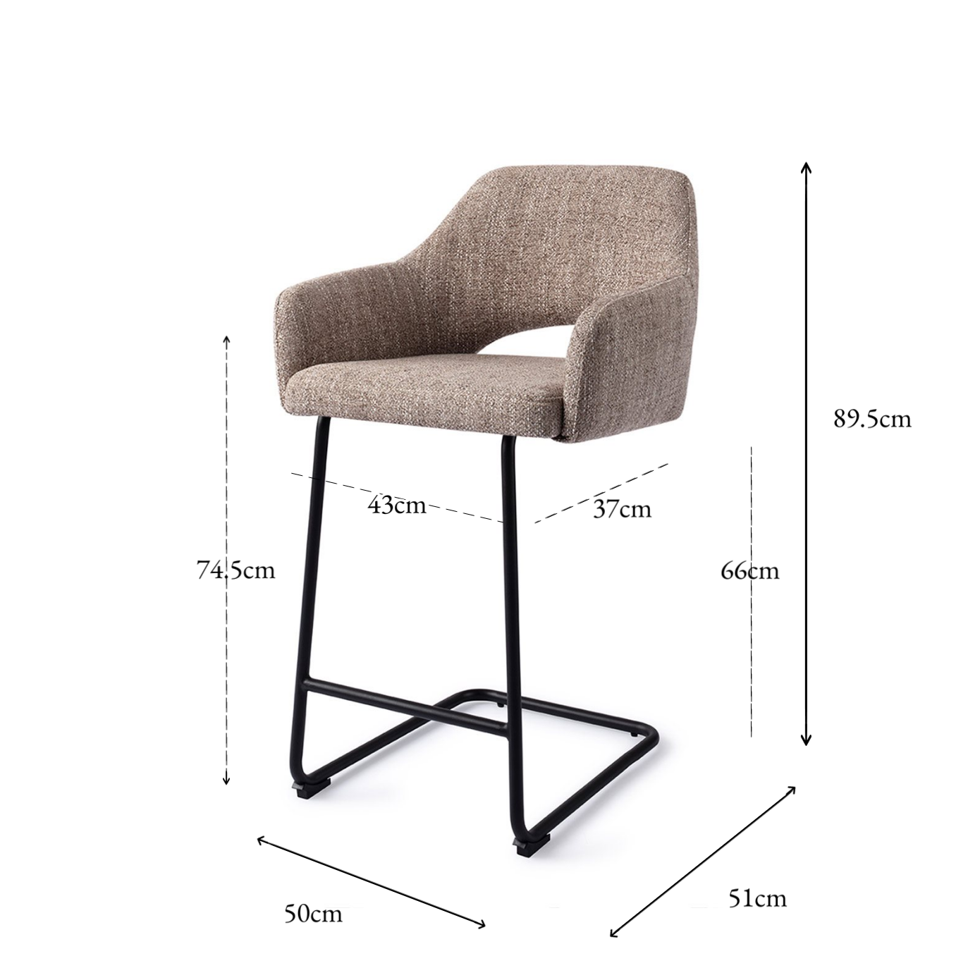 Yanai Bar Chair Biscuit Beach Arch Counter (65 cm)