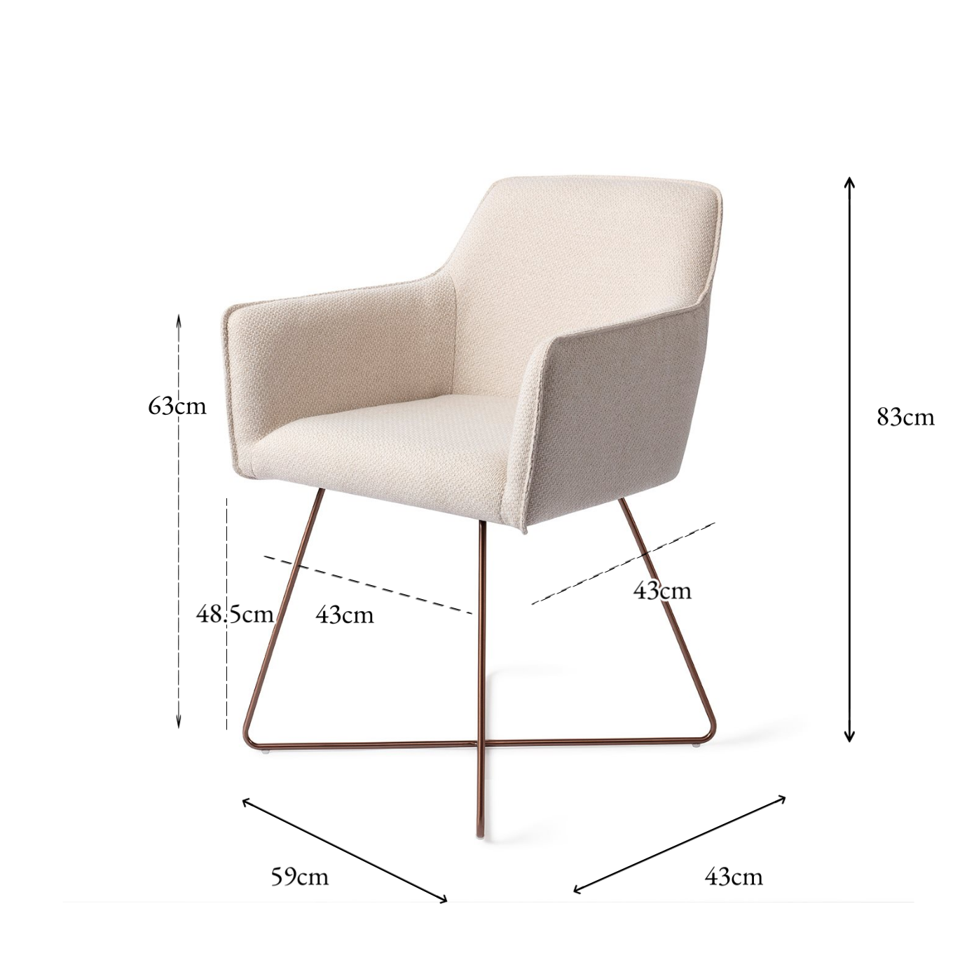 Hofu Dining Chair Enoki Cross Rose